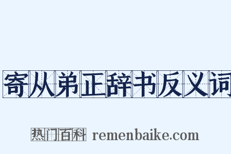 寄从弟正辞书反义词是什么意思的图片